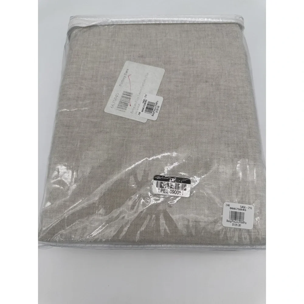 Pottery Barn Belgian Flax Linen Curtain Drape FLAX 50x 84